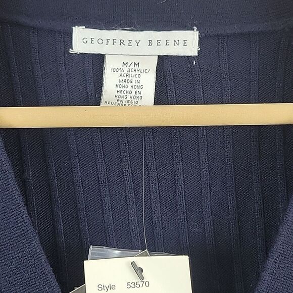 NWT Geoffrey Beenne- Blue Knit Button Up Cardigan- Size Medium - Picture 4 of 6